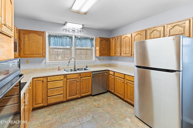 kitchen with stainless steel appliances and sink