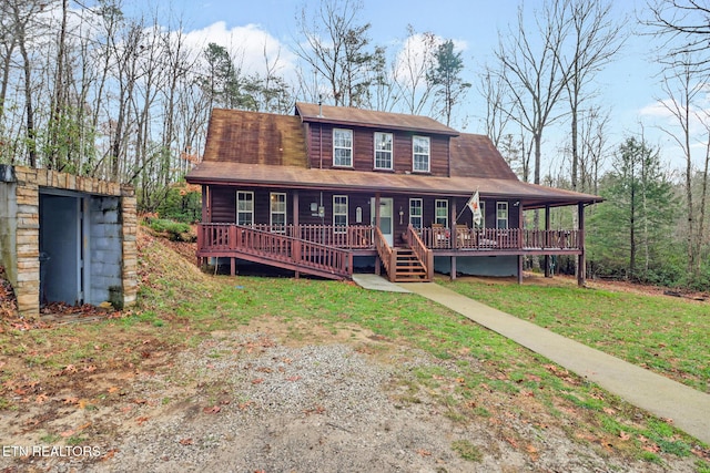 view of front of property with covered porch