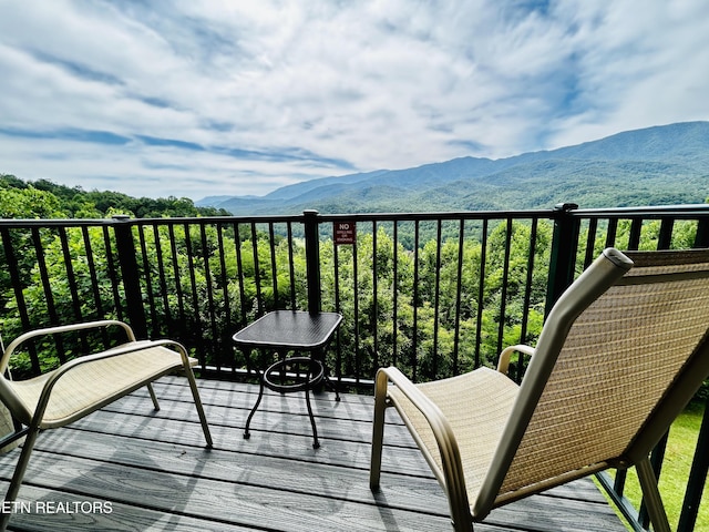 balcony with a mountain view