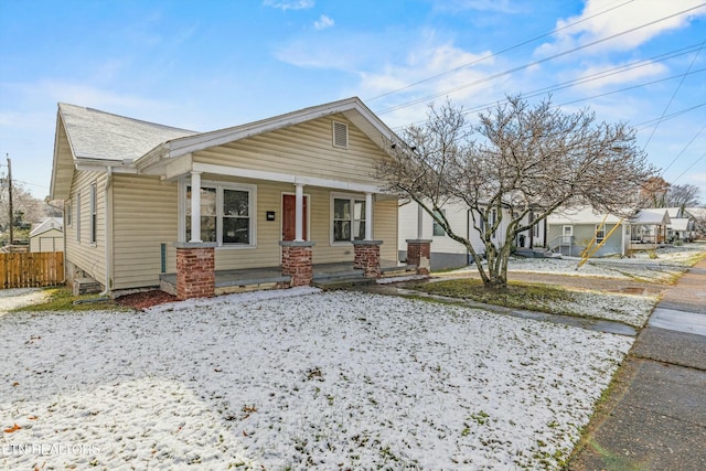 bungalow-style home with covered porch