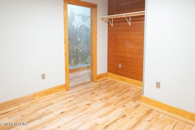 interior space with light hardwood / wood-style flooring