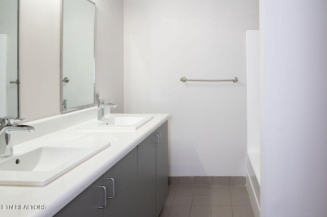 bathroom featuring vanity and tile patterned floors