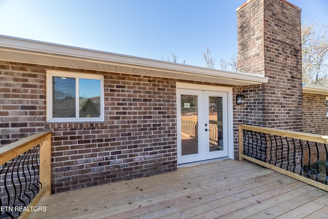 deck with french doors