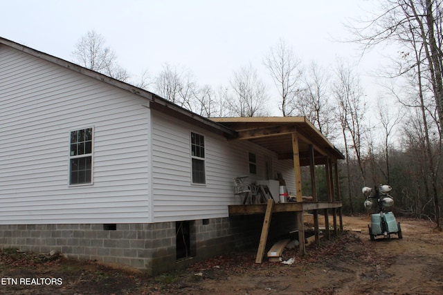 view of home's exterior featuring a porch