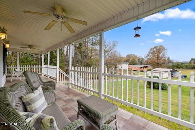 7987 Longmire Rd, Luttrell, TN 37779 - view of patio with ceiling fan