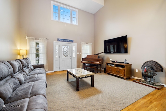 7987 Longmire Rd, Luttrell, TN 37779 - living room with hardwood / wood-style floors and a high ceiling