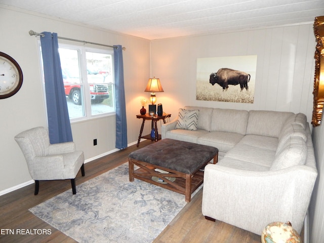 living room featuring hardwood / wood-style flooring