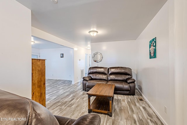 living room featuring light hardwood / wood-style floors