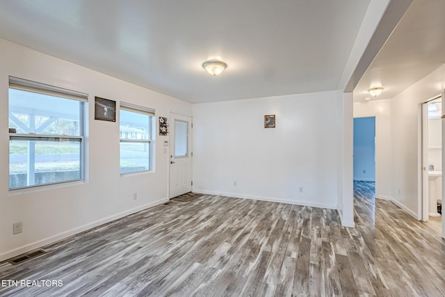 empty room featuring light hardwood / wood-style flooring