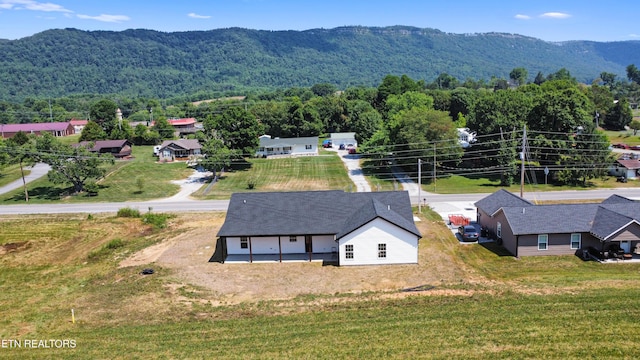 drone / aerial view with a mountain view