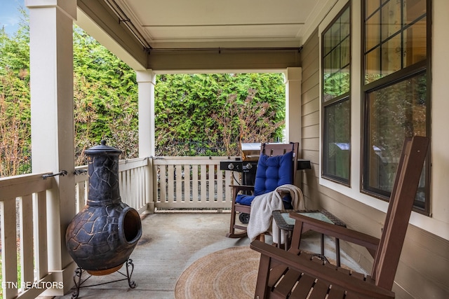 view of patio with covered porch