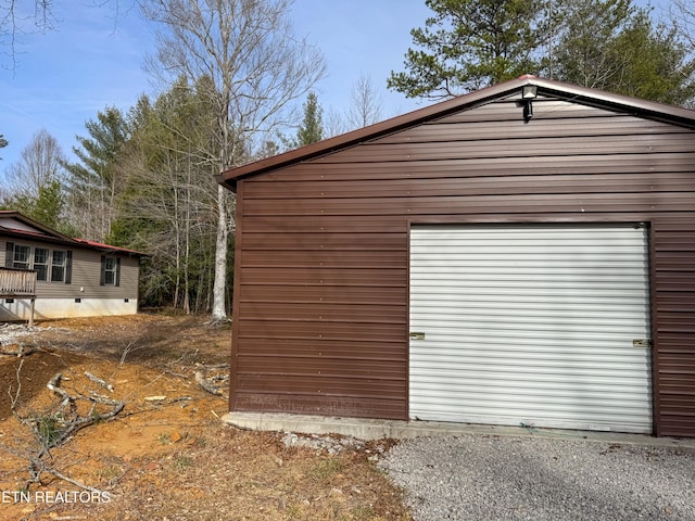 view of garage