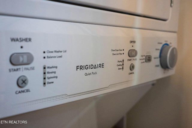 room details with washer / clothes dryer