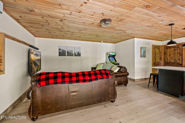 3719 Clabo Mountain Ln, Sevierville, TN 37862 - living room with wooden ceiling and wood finished floors