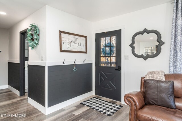 mudroom featuring hardwood / wood-style flooring