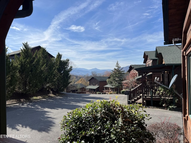 view of street featuring a mountain view