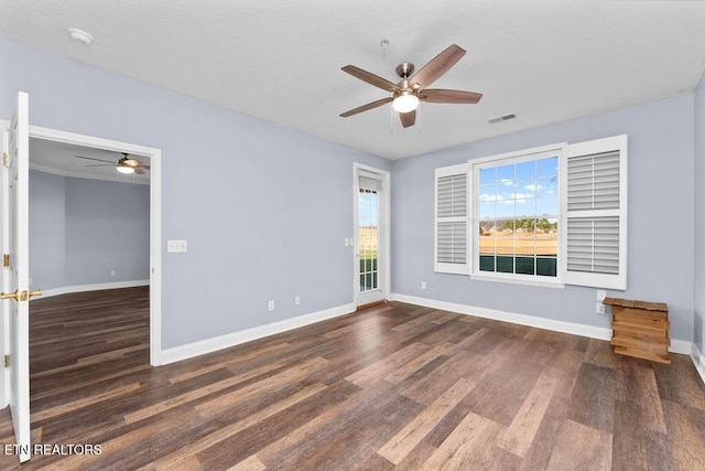 unfurnished room featuring dark hardwood / wood-style floors