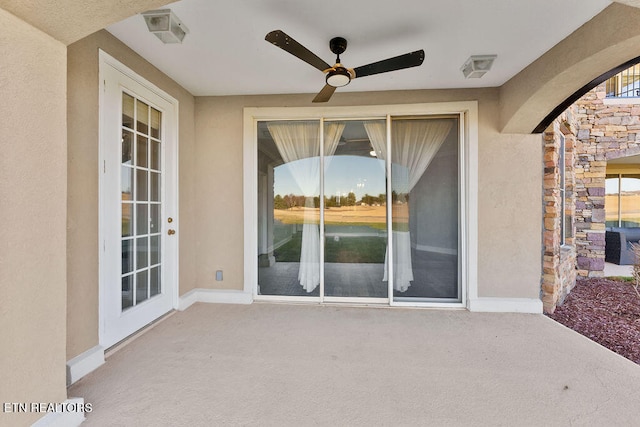 view of patio / terrace with ceiling fan