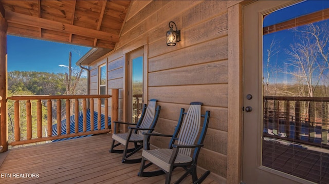 view of wooden deck