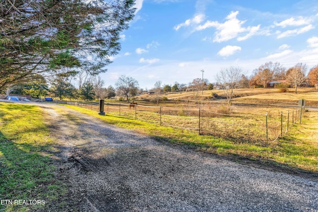 view of road featuring a rural view