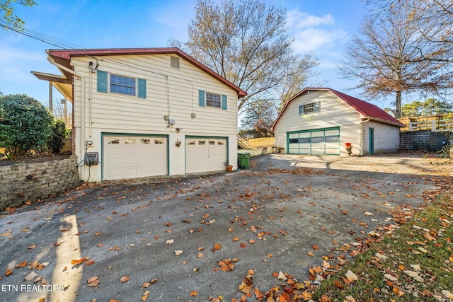 view of home's exterior featuring a garage