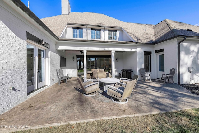 view of patio featuring an outdoor living space