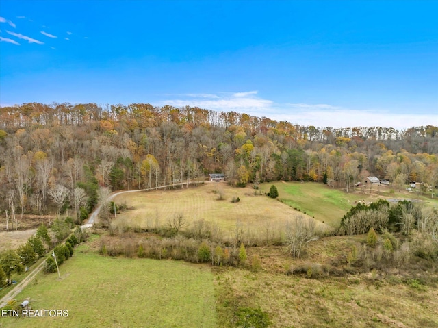 bird's eye view with a rural view