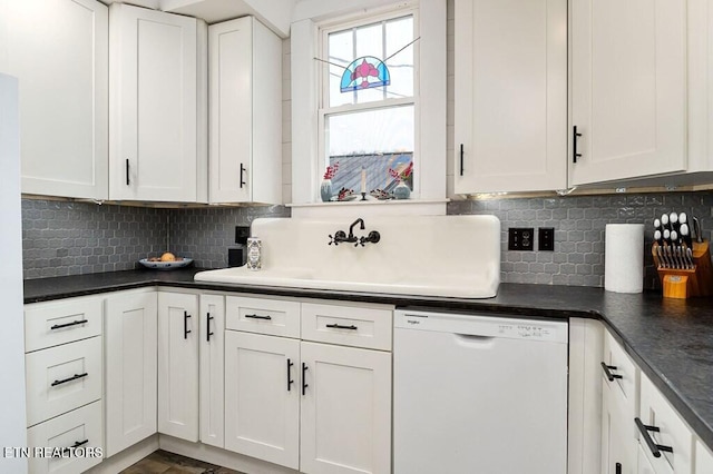 206 E Cedar Street 206E Cedar St E Cedar St, Livingston, TN 38570 - kitchen featuring white dishwasher, decorative backsplash, white cabinetry, and sink