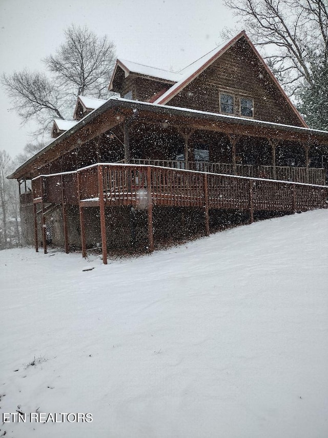 view of snowy exterior