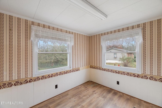 spare room with light wood-type flooring