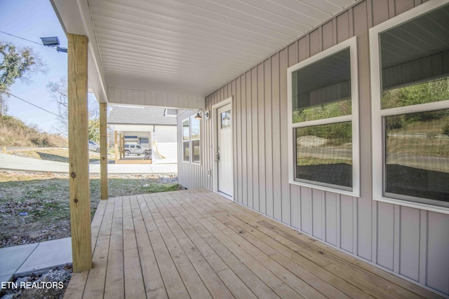 wooden deck featuring a porch