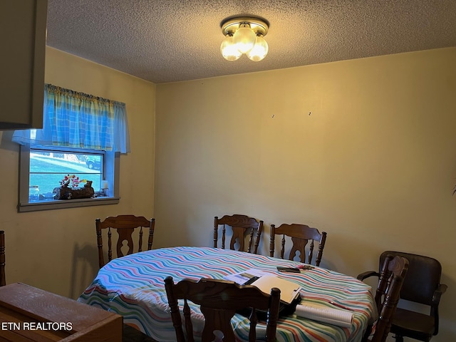 dining room featuring a textured ceiling