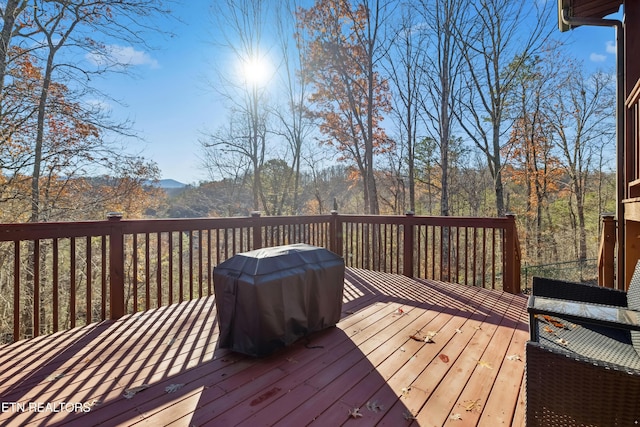 deck featuring area for grilling