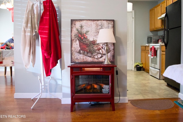 interior space with light hardwood / wood-style flooring