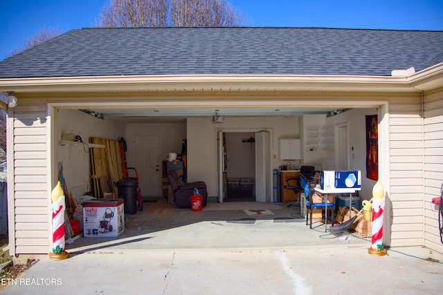 view of garage