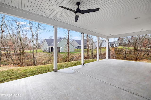 view of patio / terrace featuring ceiling fan