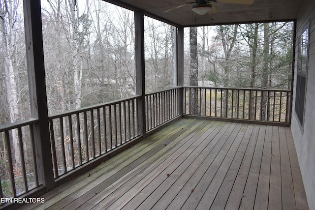 deck featuring ceiling fan