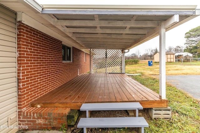 view of wooden deck