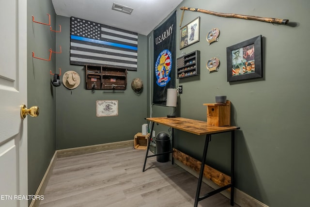 interior space featuring light wood-type flooring