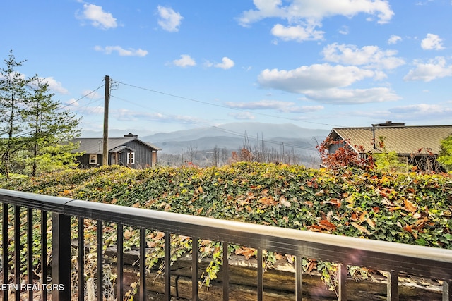 exterior space with a mountain view