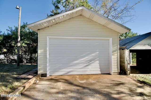 view of garage