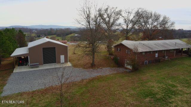 exterior space featuring a mountain view