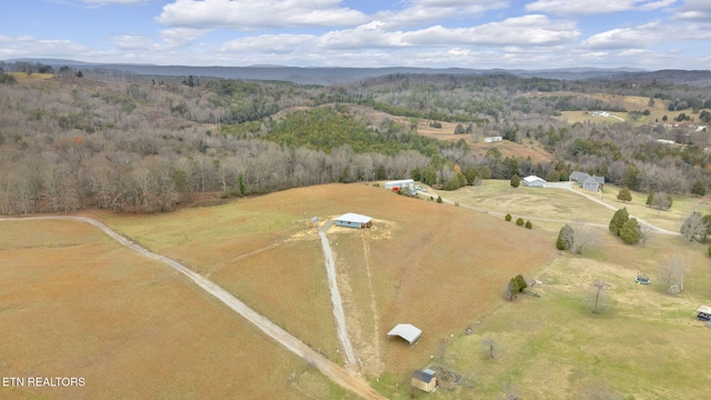 drone / aerial view with a rural view