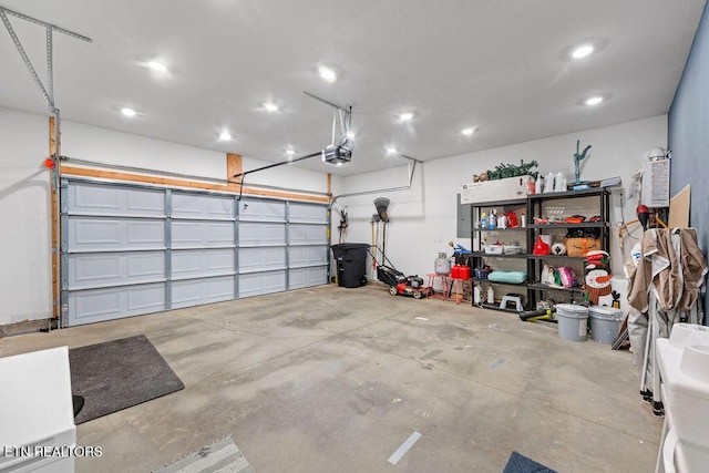 garage featuring a garage door opener