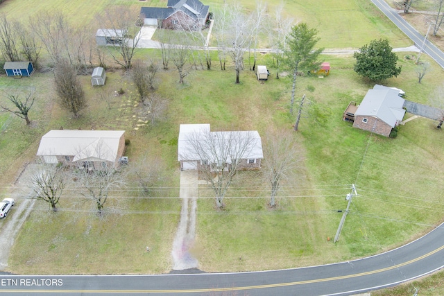 bird's eye view featuring a rural view