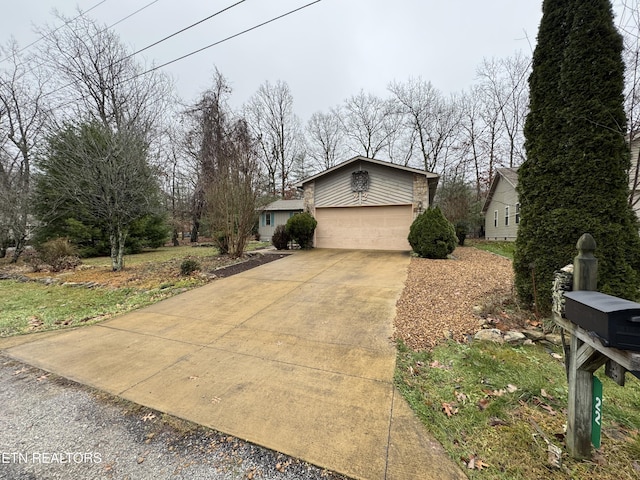 view of front of house with a garage