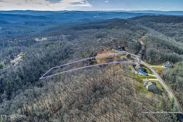 aerial view featuring a mountain view