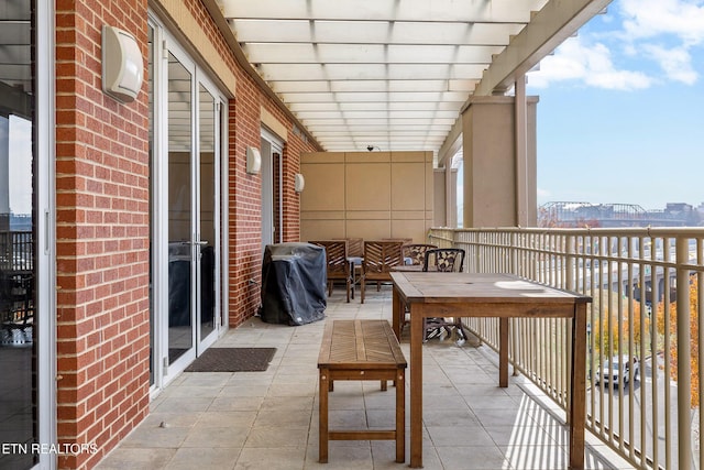 balcony with area for grilling