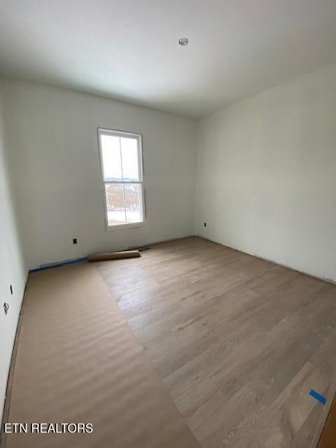 empty room featuring light wood-type flooring