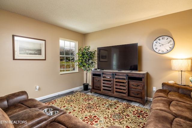 living room featuring light hardwood / wood-style flooring